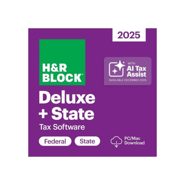 H&R Block Tax Software Deluxe + State 2025 Win/Mac [PC/Mac Online Code]