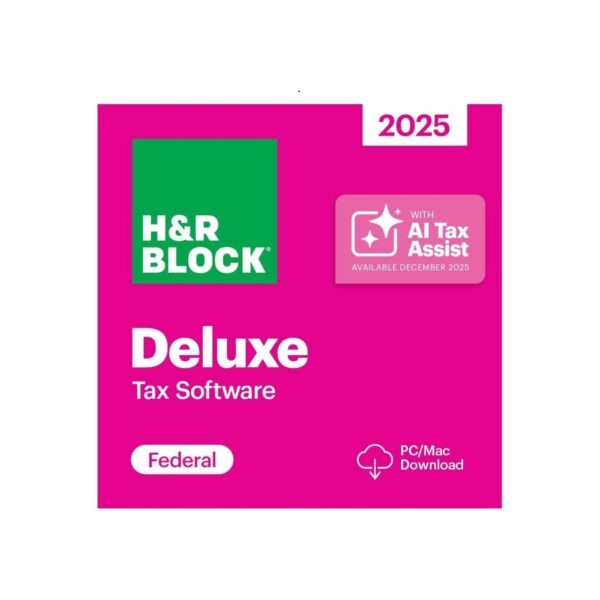 H&R Block Tax Software Deluxe 2025 Win/Mac [PC/Mac Online Code]