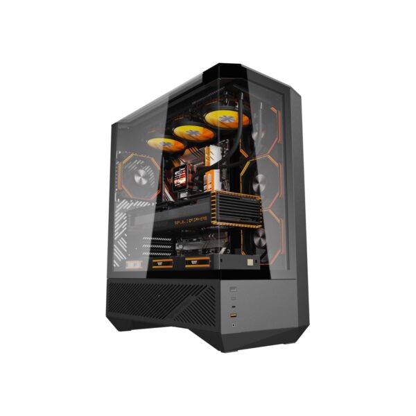 darkFlash DY460 ATX Full Tower PC Case, 4 ARGB Fans, High Airflow,Black