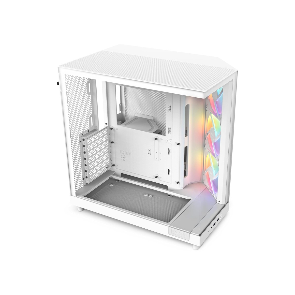 NZXT H6 Flow RGB Mid-Tower Airflow Case with 3 RGB Fans, Panoramic Glass Panels-1 NZXT H6 Flow RGB Mid-Tower Airflow Case with 3 RGB Fans, Panoramic Glass Panels - Image 1