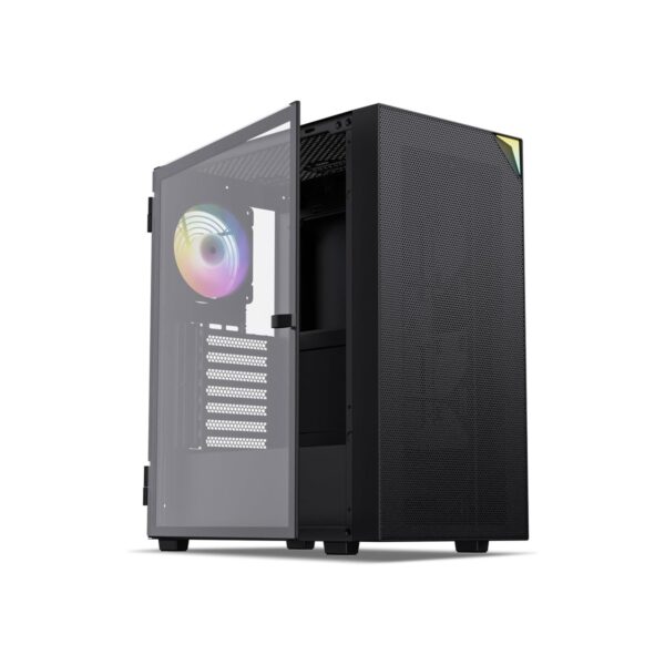 Vetroo Black AL800 Mid Tower ATX PC Computer Case - Door Opening Design