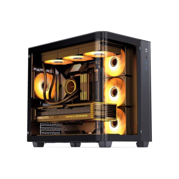 JONSBO TK-3 Black One-piece Curved Glass ATX Mid Tower Pc Case
