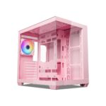 Vetroo AL900 Pink ATX PC Case with 270° Full View Tempered Glass