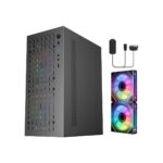Mini-ITX PC Case with 2x120mm ARGB Fans, High Airflow ITX Case, ATX PSU Support