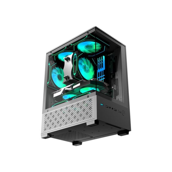 Micro ATX Case, MATX,ITX PC Case with 2 X 120mm ARGB Fan Pre-Installed