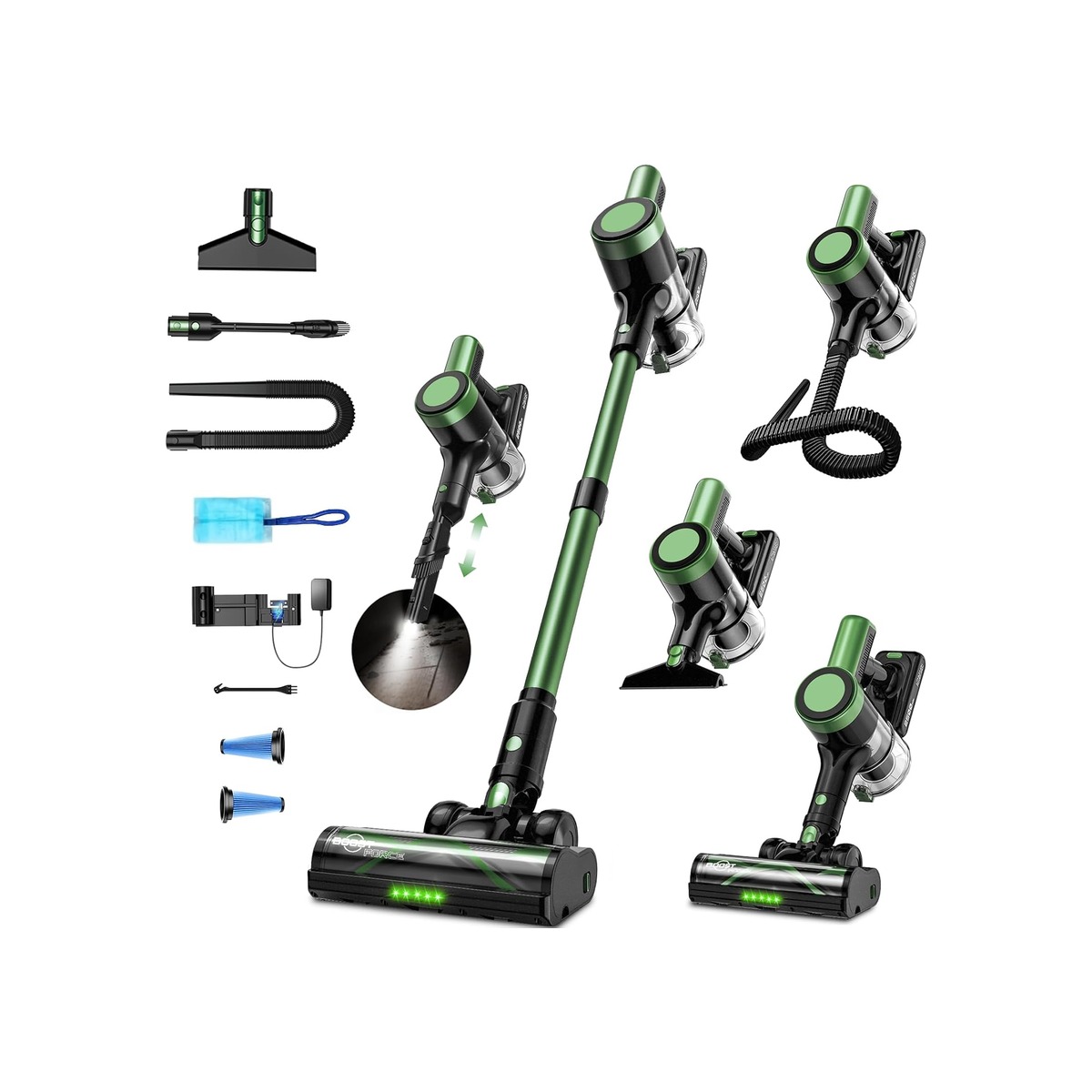 Cordless Vacuum Cleaner, 500W 55KPa 10-in-1 Self-Standing Stick Vacuum with-1 Cordless Vacuum Cleaner, 500W 55KPa 10-in-1 Self-Standing Stick Vacuum with - Image 1