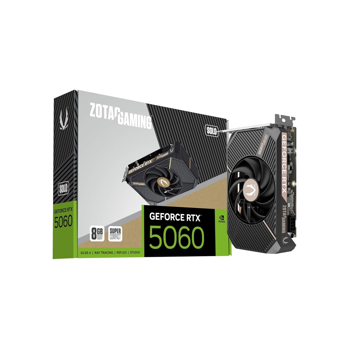 ZOTAC Gaming GeForce RTX 5060 Solo DLSS 4 8GB GDDR7 128-bit 28 Gbps PCIE 5.0-1 ZOTAC Gaming GeForce RTX 5060 Solo DLSS 4 8GB GDDR7 128-bit 28 Gbps PCIE 5.0 - Image 1