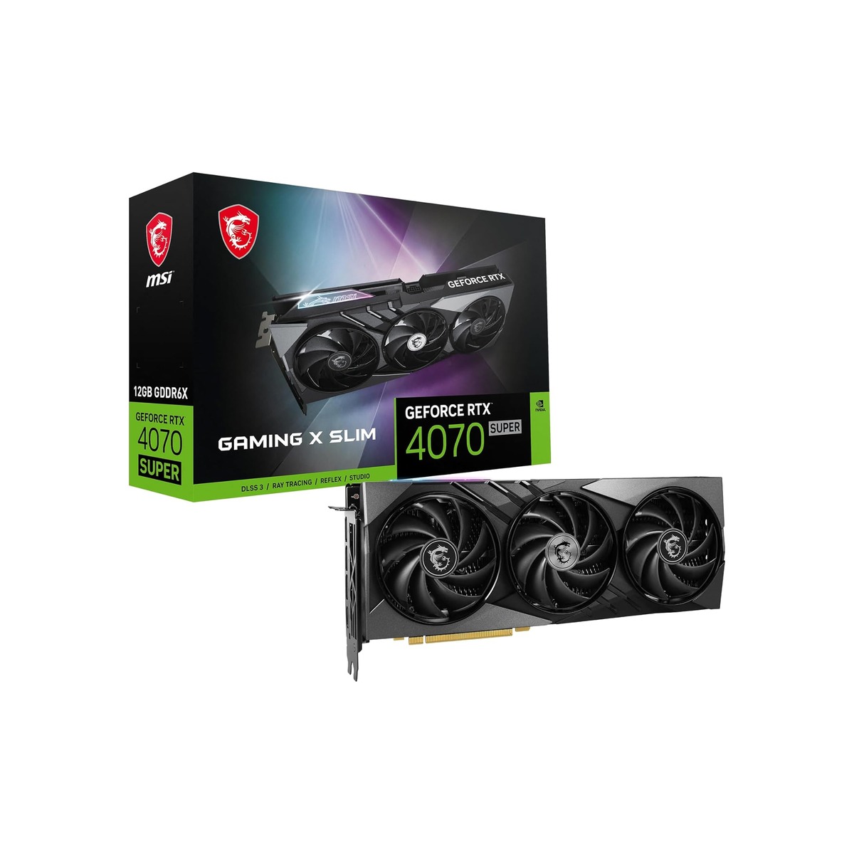 MSI Gaming RTX 4070 Super 12G Gaming X Slim Graphics Card (NVIDIA RTX 4070 Super-1 MSI Gaming RTX 4070 Super 12G Gaming X Slim Graphics Card (NVIDIA RTX 4070 Super - Image 1