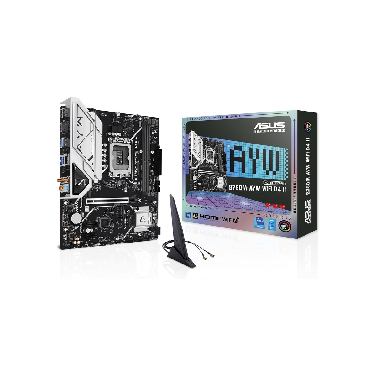 ASUS B760M-AYW WiFi D4 II Intel® B760 (LGA 1700) microATX mATX Motherboard-1 ASUS B760M-AYW WiFi D4 II Intel® B760 (LGA 1700) microATX mATX Motherboard - Image 1