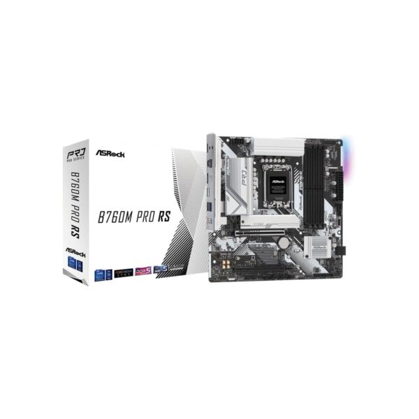ASRock B760M Pro RS Motherboard DDR5 7200MHz HDMI DisplayPort eDP PCIe Gen5
