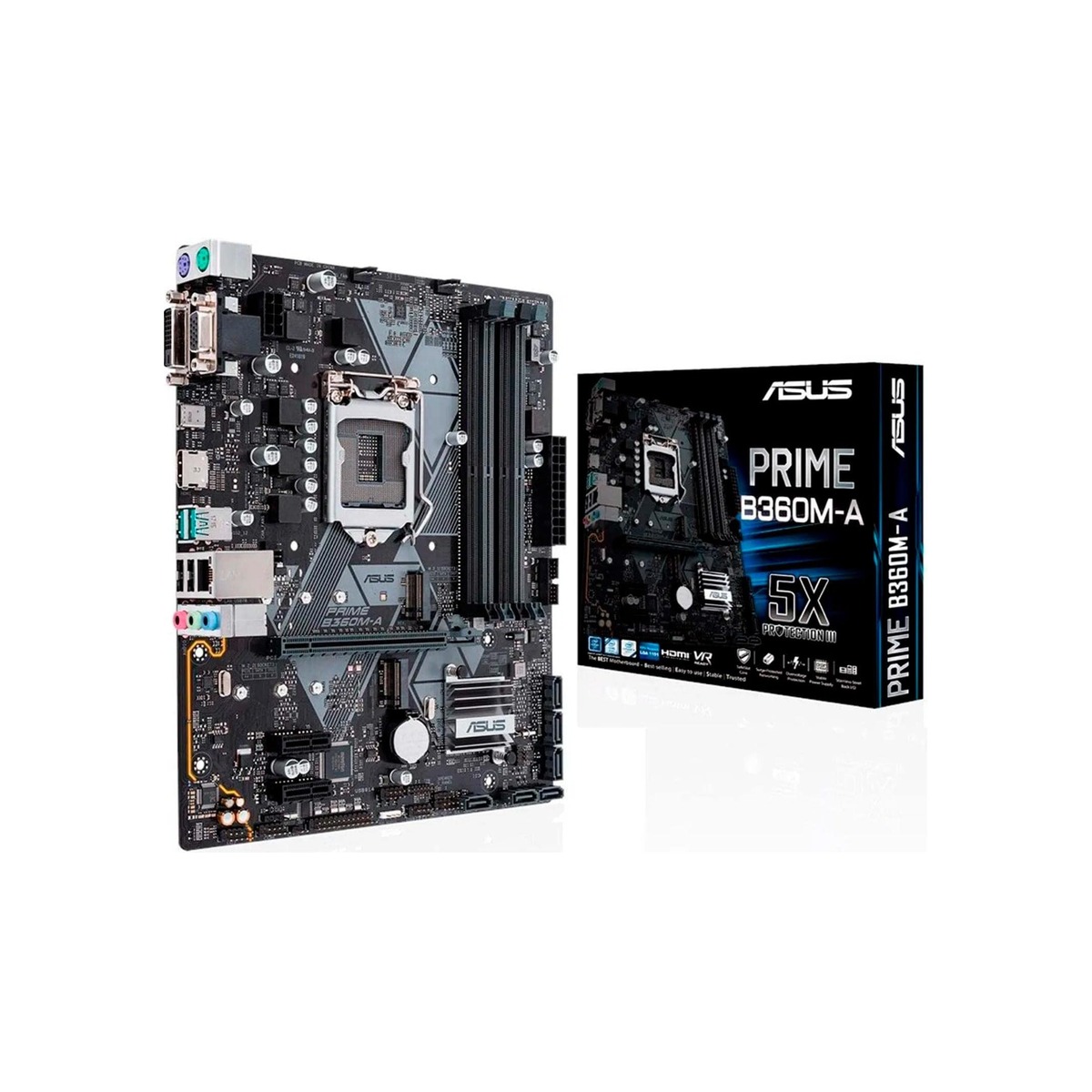 ASUS PRIME B360M-A (300 Series) Intel LGA-1151 mATX Motherboard with Aura Sync-1 ASUS PRIME B360M-A (300 Series) Intel LGA-1151 mATX Motherboard with Aura Sync - Image 1
