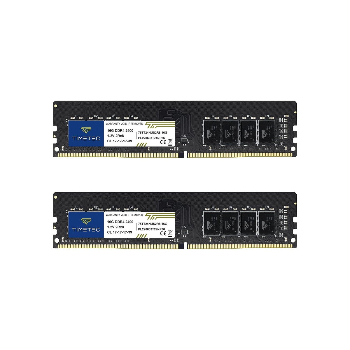 Timetec 32GB KIT (2x16GB) DDR4 2400MHz (PC4-2400T) PC4-19200 UDIMM Desktop RAM –-1 Timetec 32GB KIT (2x16GB) DDR4 2400MHz (PC4-2400T) PC4-19200 UDIMM Desktop RAM – - Image 1
