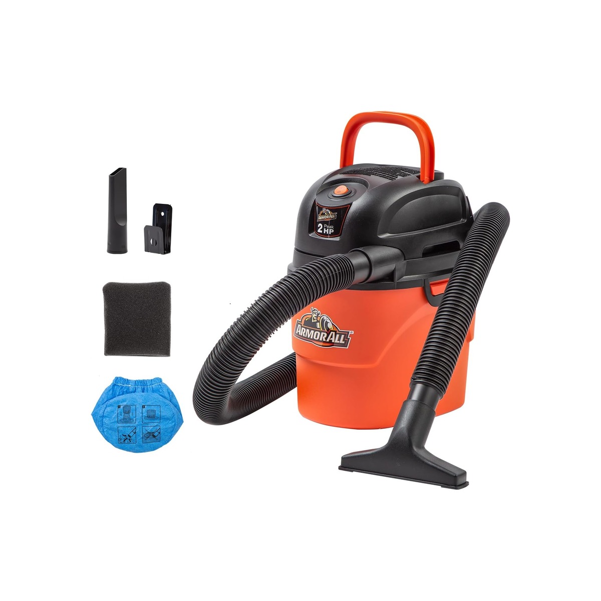 Armor All® AA155 1.5-Gallon 2 Peak HP Portable Wet/Dry Vacuum, Orange-1 Armor All® AA155 1.5-Gallon 2 Peak HP Portable Wet/Dry Vacuum, Orange - Image 1