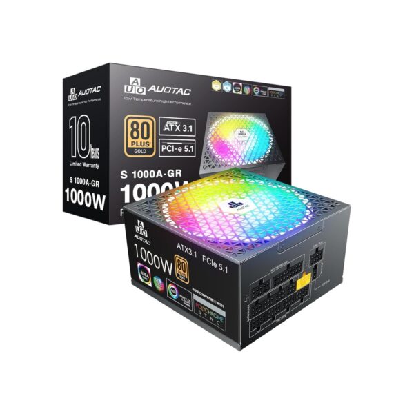 1000W Fully Modular Power Supply, 80+ Gold PSU, ATX 3.1 & PCIe 5.1 Ready