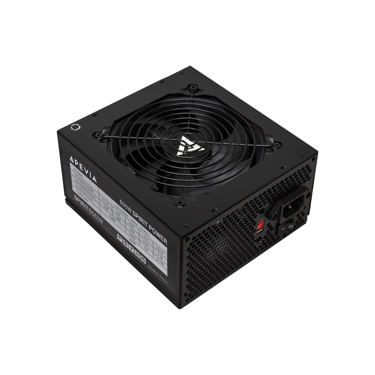 Apevia SPIRIT600W Spirit 600W ATX Power Supply, 120MM Fan, All Protections-1 Apevia SPIRIT600W Spirit 600W ATX Power Supply, 120MM Fan, All Protections - Image 1