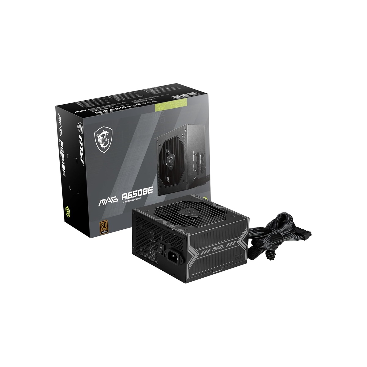 MSI MAG A650BE, Semi-Modular Compact 650W ATX Power Supply, 80+ Bronze-1 MSI MAG A650BE, Semi-Modular Compact 650W ATX Power Supply, 80+ Bronze - Image 1