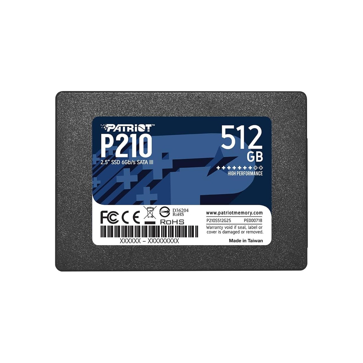 Patriot P210 512GB Internal SSD - SATA 3 2.5" - Solid State Drive - P210S512G25-1 Patriot P210 512GB Internal SSD - SATA 3 2.5" - Solid State Drive - P210S512G25 - Image 1