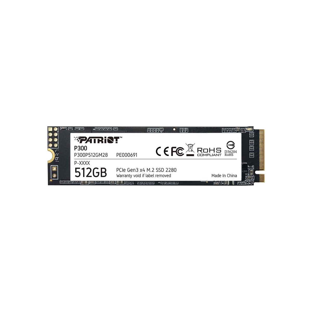 Patriot P300 M.2 PCIe Gen 3 x4 512GB Low-Power Consumption SSD-1 Patriot P300 M.2 PCIe Gen 3 x4 512GB Low-Power Consumption SSD - Image 1