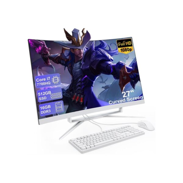 27 inch All-in-One Desktop Computer Curved FHD Display Core i7 7700HQ All-in-One