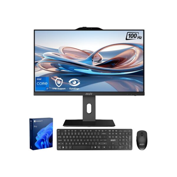 msi PRO i7 Business All-in-One Desktop, 23.8" IPS FHD 100Hz Eye-Care Display