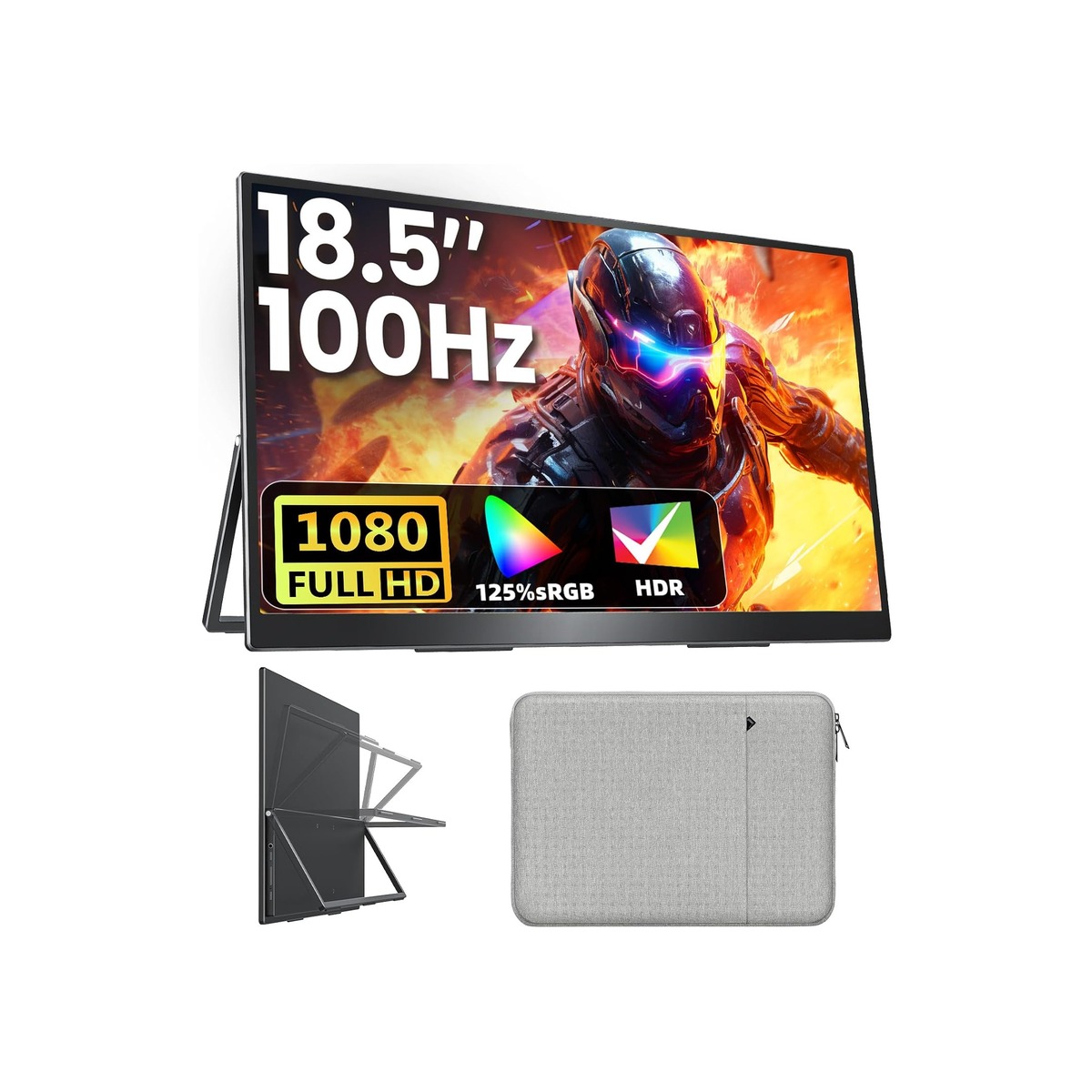 Upperizon Portable Monitor 18.5 inch FHD 125% sRGB 100Hz IPS HDR HDMI USB-C-1 Upperizon Portable Monitor 18.5 inch FHD 125% sRGB 100Hz IPS HDR HDMI USB-C - Image 1