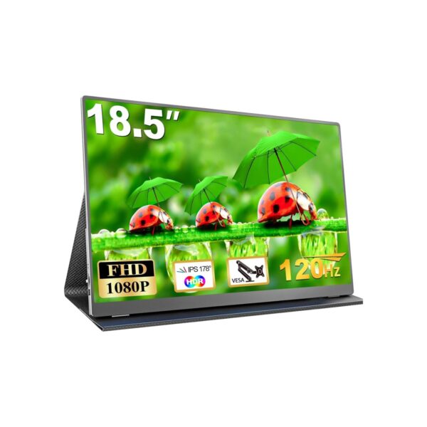 18.5 Inch Portable Monitor, FHD 120Hz IPS HDR 125% sRGB USB-C HDMI External