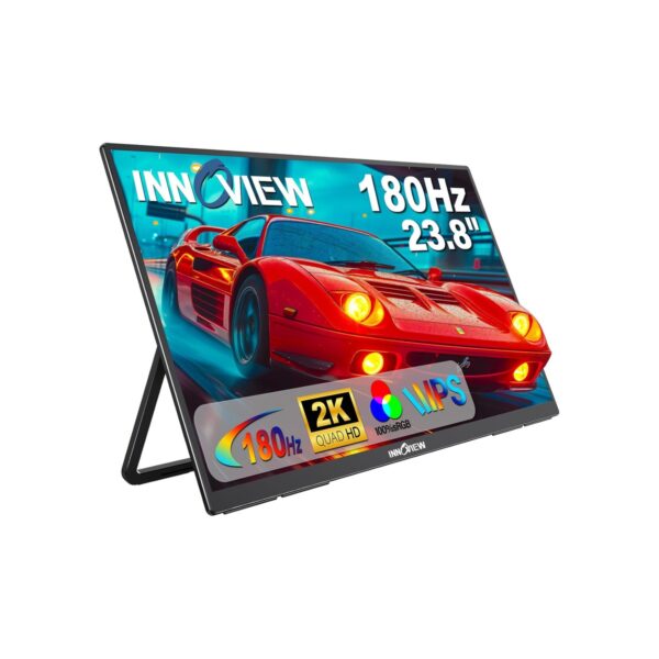 2K 180Hz Portable Gaming Monitor, 23.8" 2560x1440 QHD Fast IPS ∆E<2 100% sRGB