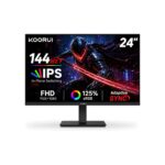 KOORUI 24 Inch Gaming Monitor 144Hz Full HD 1920 x 1080p IPS Ultra-Slim Display