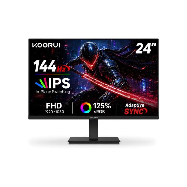 KOORUI 24 Inch Gaming Monitor 144Hz Full HD 1920 x 1080p IPS Ultra-Slim Display