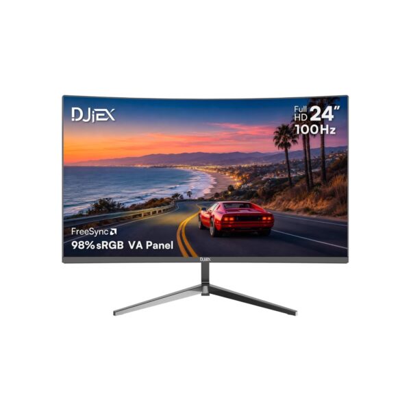 24 Inch Curved Monitor, FHD 1080P 100Hz VA Computer Display for PC