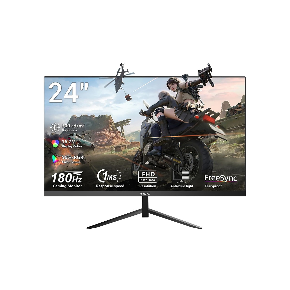 24 Inch Computer Monitor, 180Hz FHD 1080P VA Screen, 99% sRGB, 1ms-1 24 Inch Computer Monitor, 180Hz FHD 1080P VA Screen, 99% sRGB, 1ms - Image 1