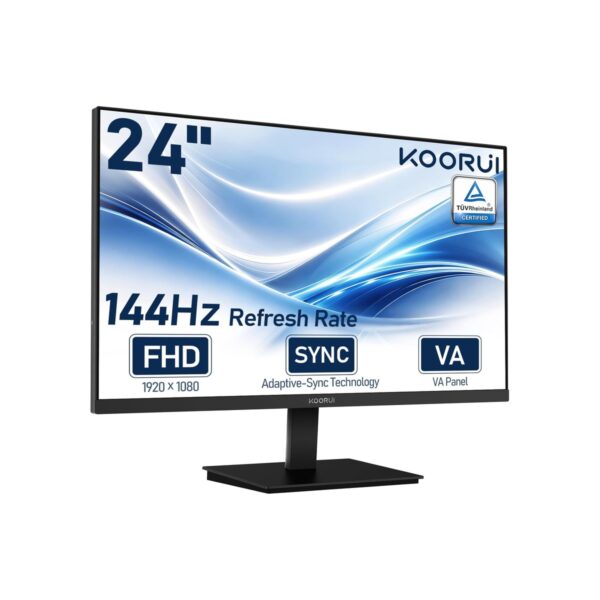 KOORUI 24-inch Computer Monitor, 144Hz FHD VA for Study, Work & Play