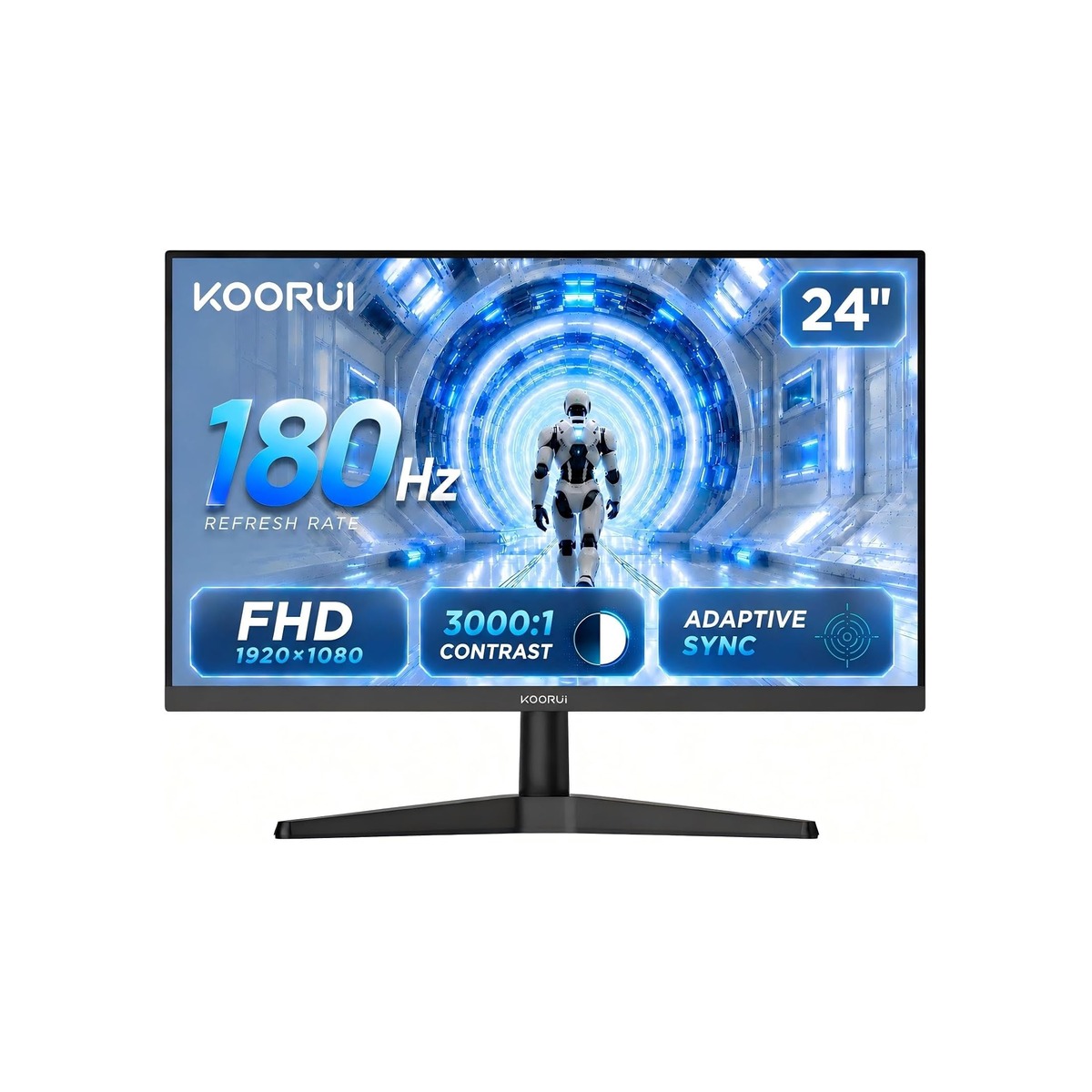 KOORUI 24 Inch Gaming Monitor, 180Hz FHD 1080P VA Display with 3000:1 Contrast-1 KOORUI 24 Inch Gaming Monitor, 180Hz FHD 1080P VA Display with 3000:1 Contrast - Image 1