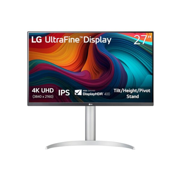 LG 27UP650K-W 27-inch Ultrafine 4K UHD (3840 x 2160) IPS Computer Monitor, 60Hz
