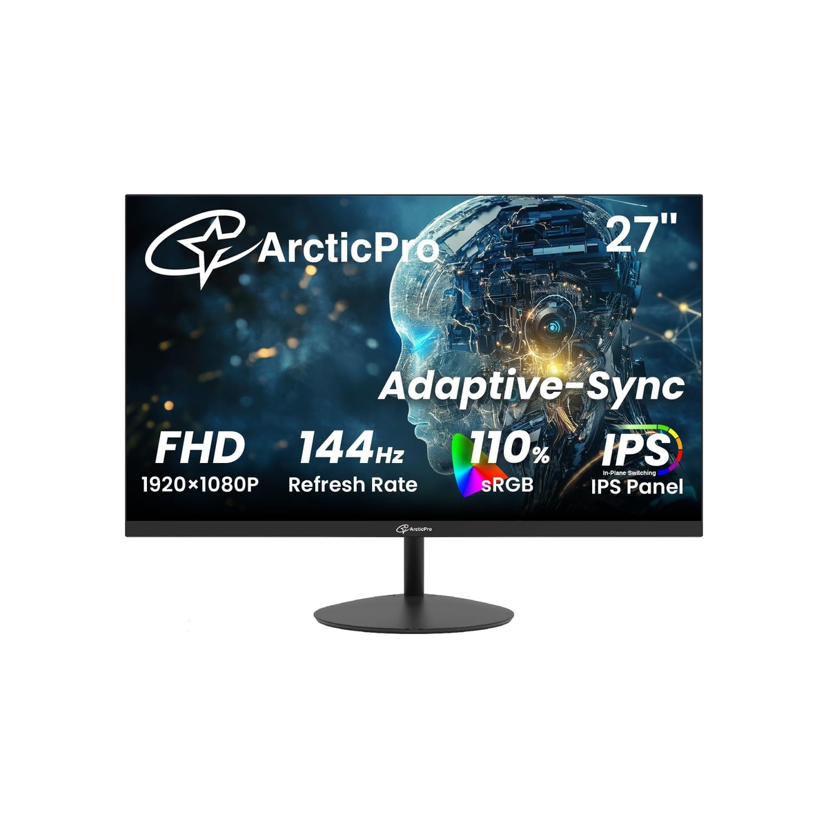ArcticPro 27 Inch Gmaing Monitor 144Hz, FHD 1080p Computer Monitor, IPS-1 ArcticPro 27 Inch Gmaing Monitor 144Hz, FHD 1080p Computer Monitor, IPS - Image 1