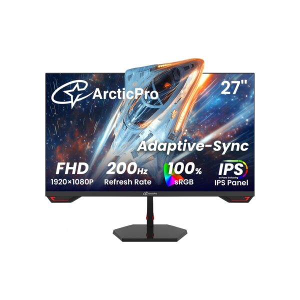 ArcticPro 27 Inch 200Hz Gmaing Monitor, FHD 1080p Monitor, Adaptive Sync