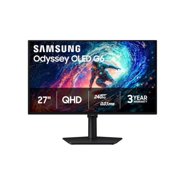 Samsung 27" Odyssey OLED G6 (G61SH) QD-OLED, QHD (1440P) Gaming Monitor