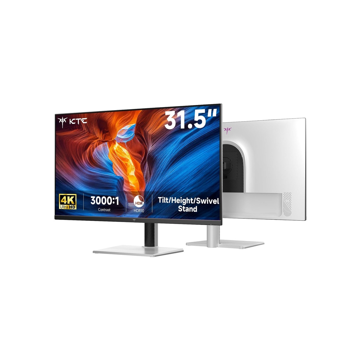 KTC 32 Inch 4K UHD White Computer Monitor, HDR VA Panel, H32U6-1 KTC 32 Inch 4K UHD White Computer Monitor, HDR VA Panel, H32U6 - Image 1
