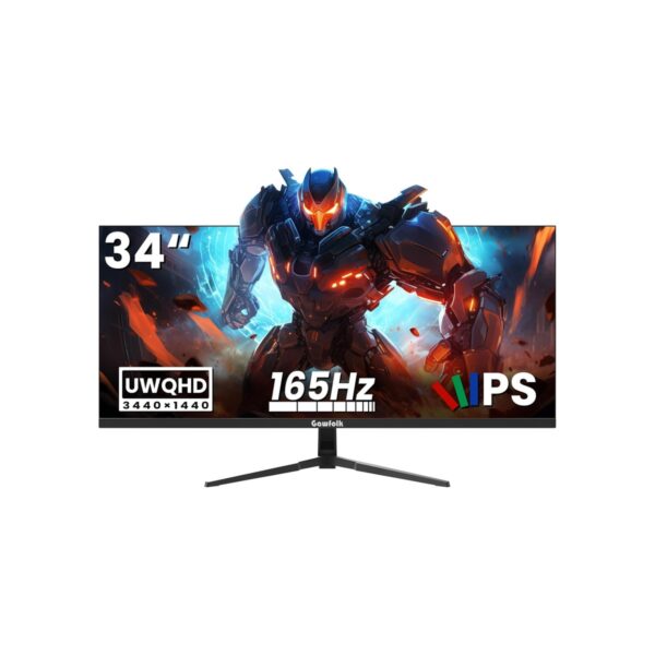 Gawfolk 34 Inch Ultrawide Gaming Monitor, 165Hz UWQHD (3440x1440) IPS Computer