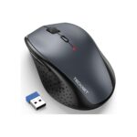 TECKNET 2.4G Wireless Mouse, 4800 DPI Ergonomic Computer Mouse, USB, Grey