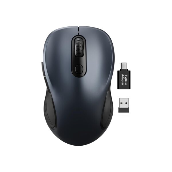 Trueque Wireless Mouse for Laptop, Ergonomic 6-Button Mouse, Space Gray