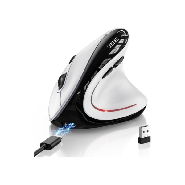 Uineer Ergonomic Wireless Vertical Mouse, 3-Mode Bluetooth 5.0/4.0 & 2.4GHz