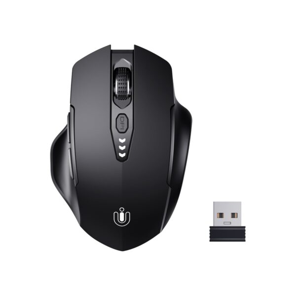 Uineer Wireless Mouse, 2.4GHz Rechargeable Computer Mouse, Battery Display