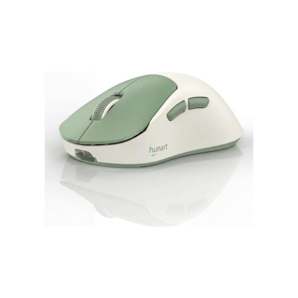 hunart H6 49g Wireless Mouse, Bluetooth & 2.4GHz, Rechargeable, Green