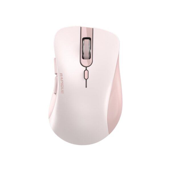RAPIQUE Bluetooth Wireless Mouse, Dual Bluetooth & 2.4G USB Receiver, Pink