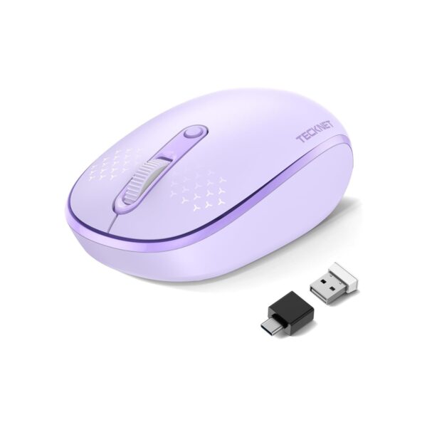 TECKNET Bluetooth or 2.4GHz Wireless Silent Mouse,Multiple Colors Available
