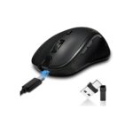 Bluetooth Ergonomic Mouse with Built-in Jiggler,Black