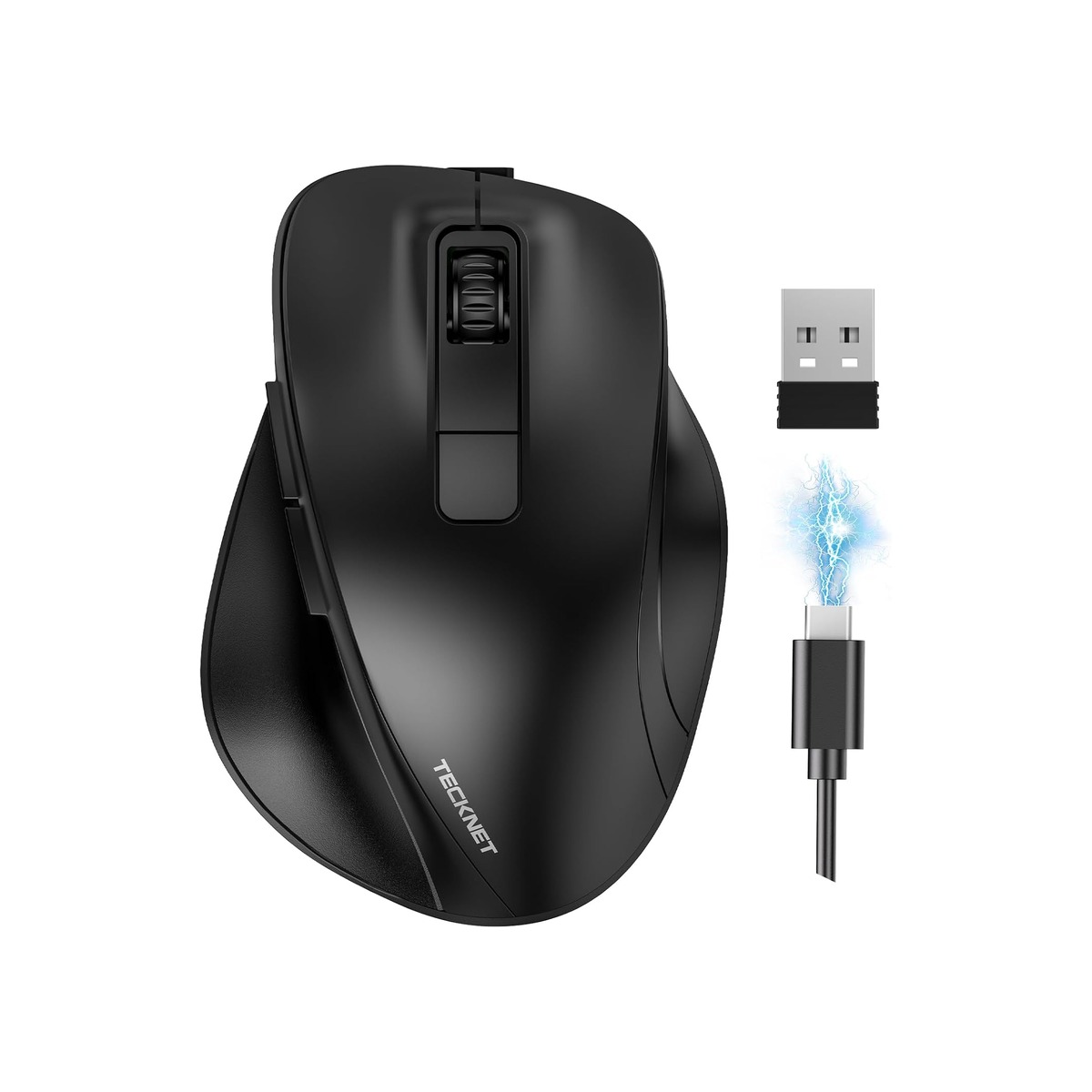 TECKNET Wireless Mouse, Bluetooth Mouse (BT5.0/3.0 & 2.4G) Rechargeable 4800 DPI-1 TECKNET Wireless Mouse, Bluetooth Mouse (BT5.0/3.0 & 2.4G) Rechargeable 4800 DPI - Image 1