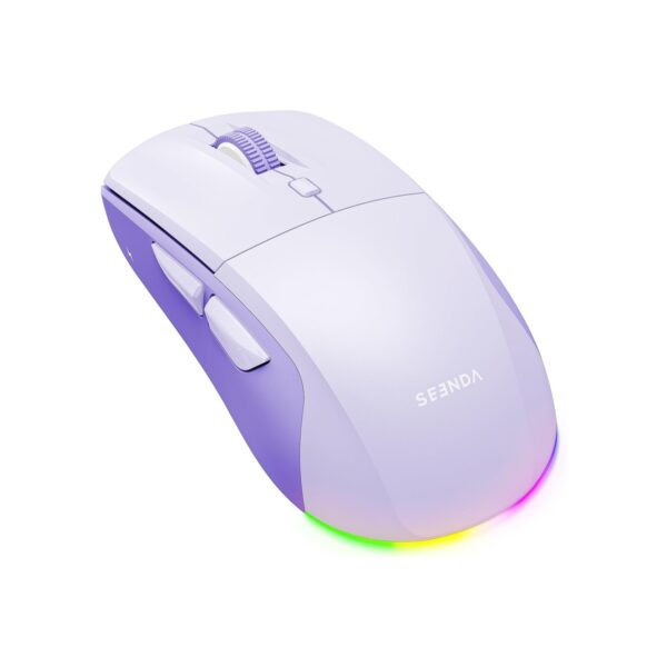 seenda MOU110 Wireless Bluetooth Mouse, Rechargeable & RGB, Purple