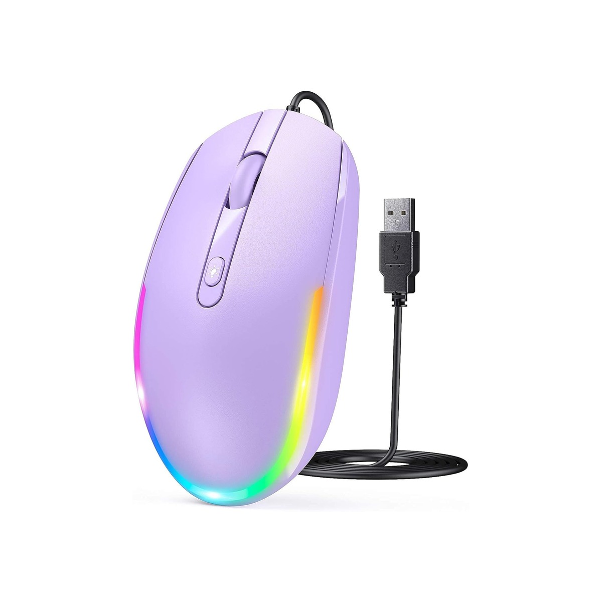 seenda Wired Mouse, RGB Backlit 1600 DPI Corded Mouse for Laptop/PC, Purple-1 seenda Wired Mouse, RGB Backlit 1600 DPI Corded Mouse for Laptop/PC, Purple - Image 1